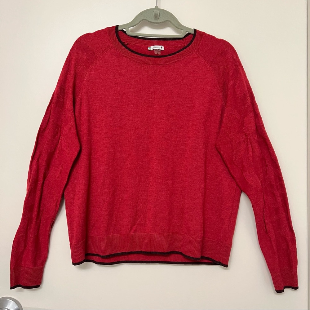 Smartwool Edgewood Crew Red Textured Sweater Size L